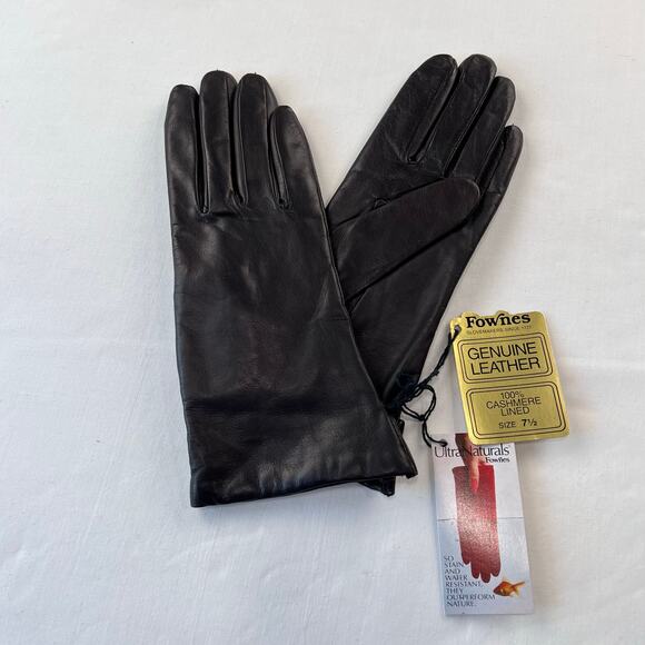 Fownes Vintage GENUINE LEATHER Gloves CASHMERE LINED women’s Size 7½ Dark Brown - Picture 1 of 6
